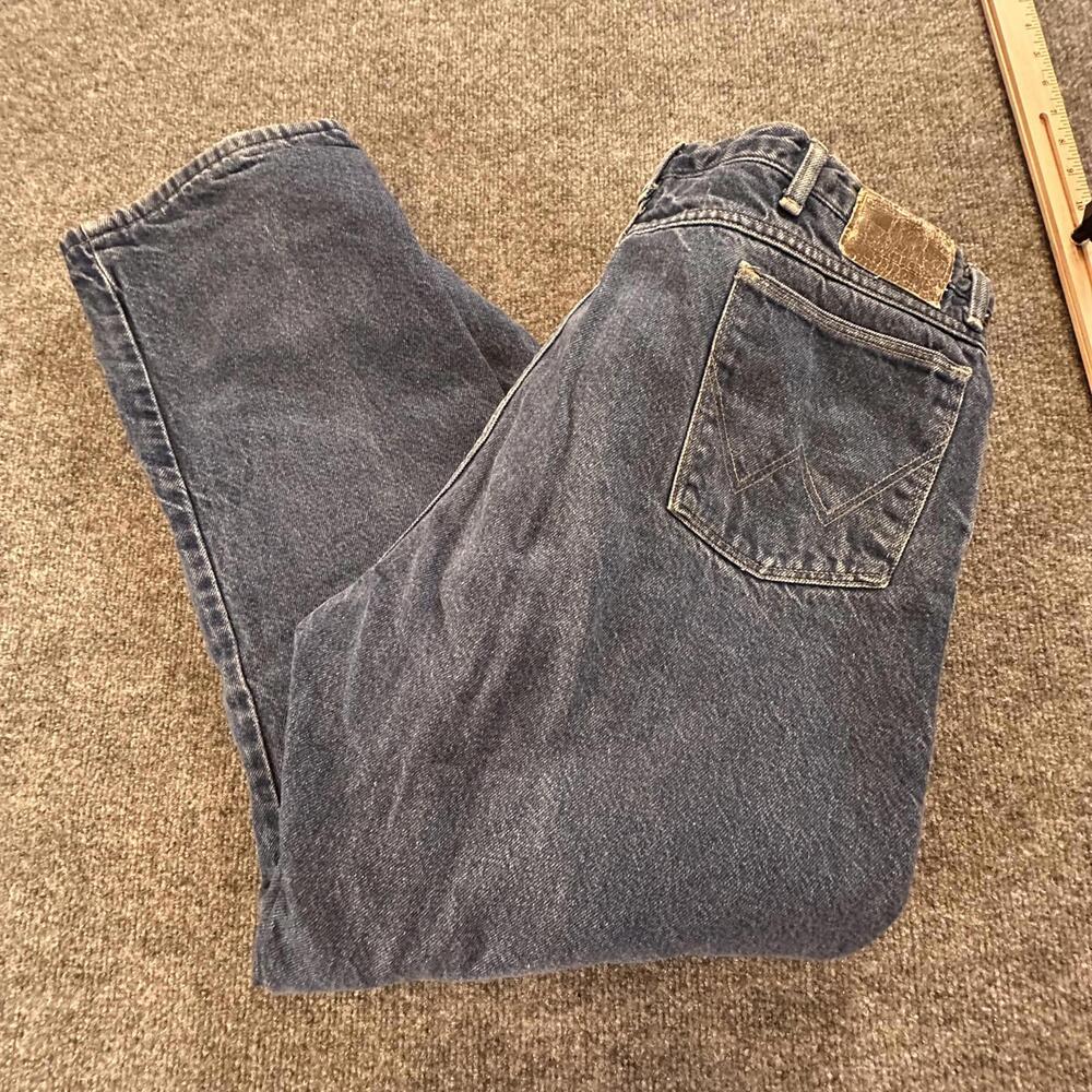 Wrangler Rugged Wear Mens Lined Jeans 42x30 Blue Straight Made in USA 33213MW